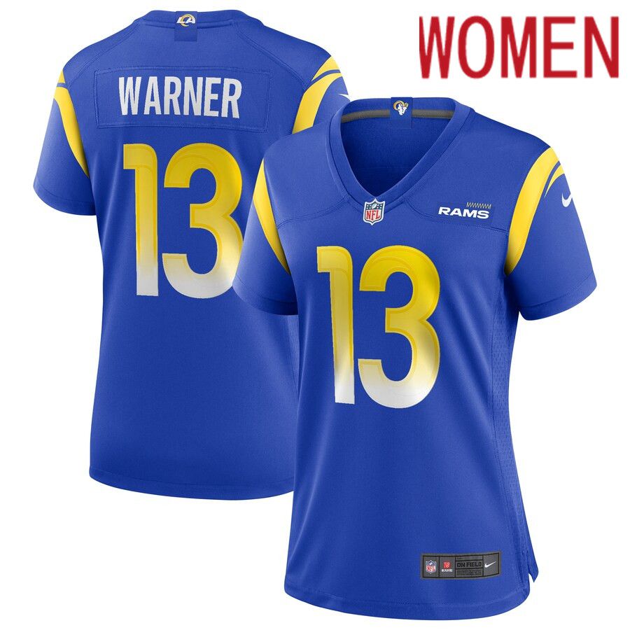 Women Los Angeles Rams 13 Kurt Warner Nike Royal Game Retired Player NFL Jersey